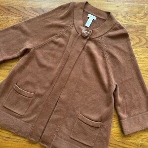Adorable Vintage Brown Cotton Knit Sweater Size Large